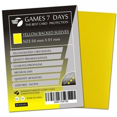 Протекторы для карт Games7Days (66X91 MM YELLOW, 80 шт.) (PREMIUM)