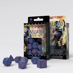 Набір кубиків Wizard Dark-blue & orange Dice Set (7 шт.)