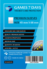 Протекторы для карт Games7Days (45 х 68 мм, Premium Mini Euro, 50 шт.) (Premium)
