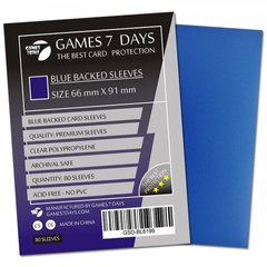 Протекторы для карт Games7Days (66X91 MM BLUE, 80 шт.) (PREMIUM)
