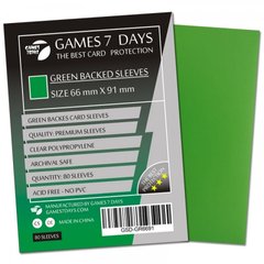 Протекторы для карт Games7Days (66X91 MM GREEN, 80 шт.) (PREMIUM)