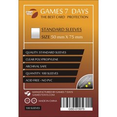 Протекторы для карт Games7Days (50 х 75 мм, 100 шт.) (STANDART)