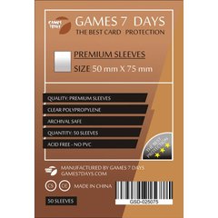 Протекторы для карт Games7Days (50 х 75 мм, 50 шт.) (PREMIUM)