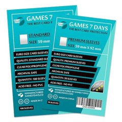 Протекторы для карт Games7Days (59 х 92 мм, Euro, 50 шт.) (PREMIUM)