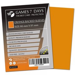 Протекторы для карт Games7Days (66X91 MM ORANGE, 80 шт.) (PREMIUM)